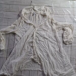 Splendid White Long Sleeve Button Up Cardigan Jacket Made in USA Small